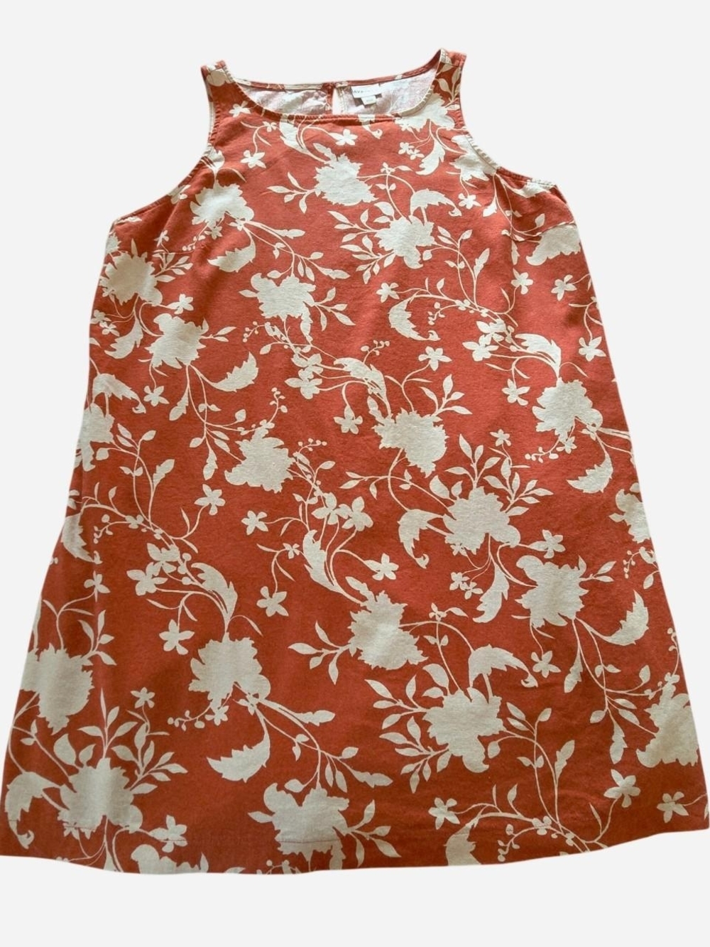 Ava & Viv boho floral midi shift dress linen blend orange Size: 2XL - Picture 2 of 8